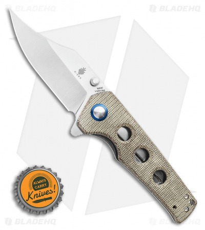 Kizer Vanguard Elstner Junges Liner Lock Knife Green Micarta (3" Satin) V3551N4